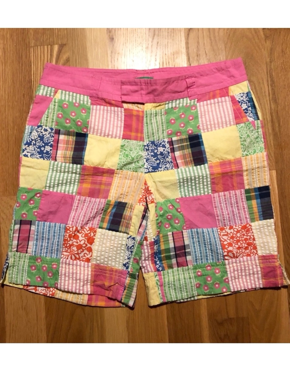 Lilly Pulitzer Patchwork Pink Multi-Color Cotton Shorts